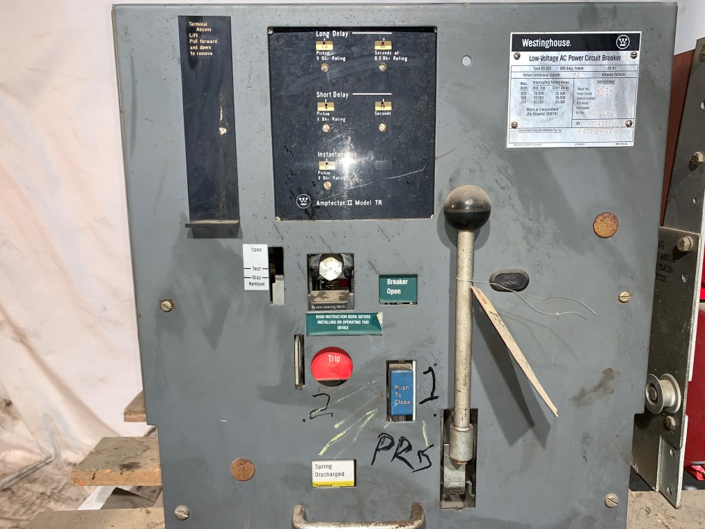 Westinghouse DS-206 Air Circuit Breaker 800A, 150A Cont, 600V